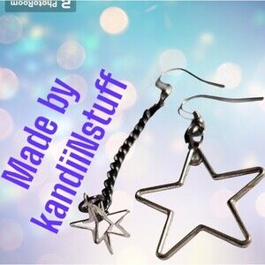 HANDMADE UPCYCLED MISMATCHED STAR EARRINGS